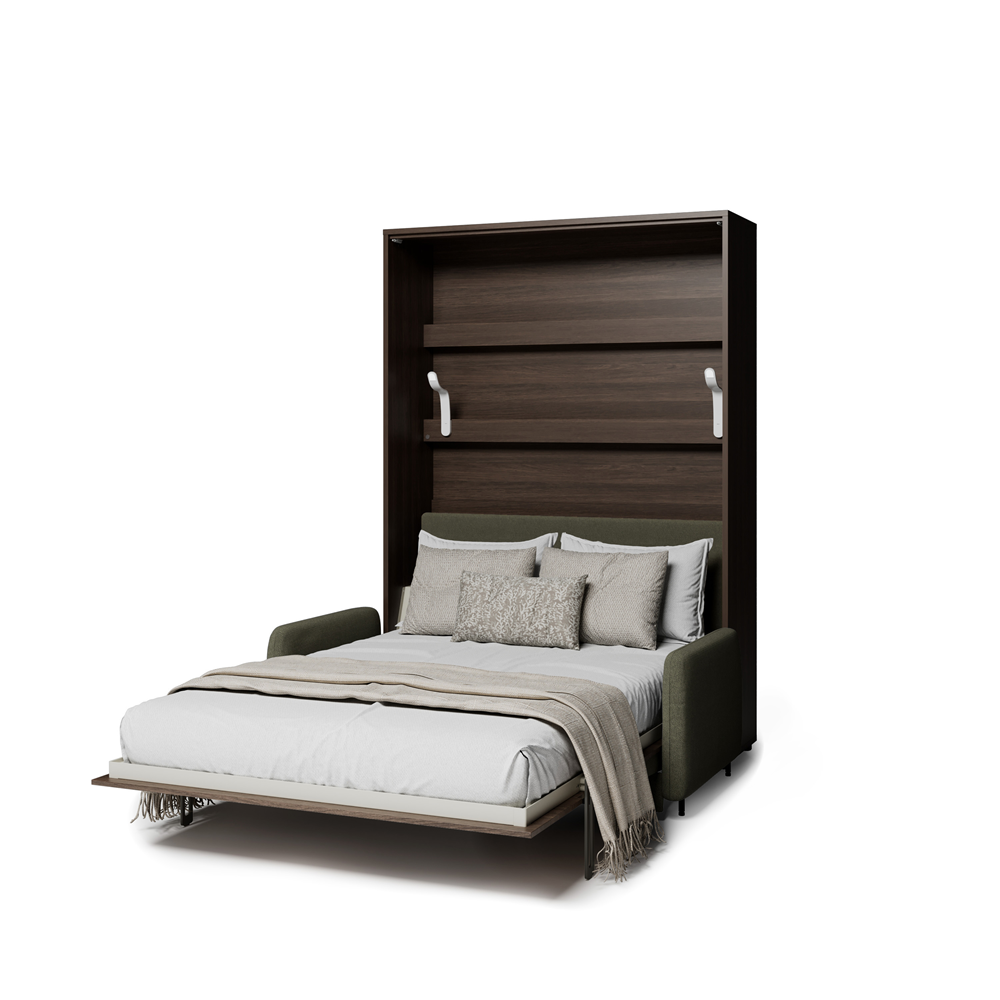 BED CONCEPT BC-36 - półkotapczan elektryczny 140 z zagłówkiem - dąb dunin/zielony LUKKA 38