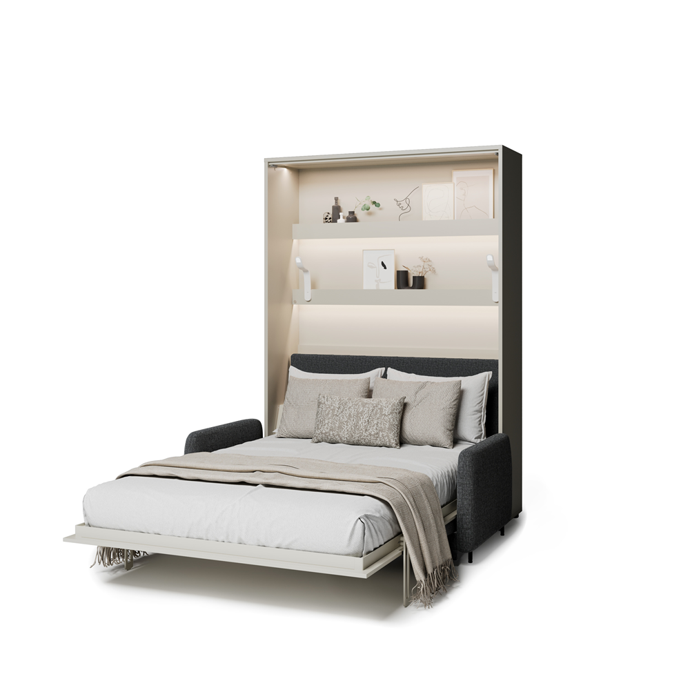 BED CONCEPT BC-36 - półkotapczan elektryczny 140 z zagłówkiem - kaszmir/grafit ART 82630