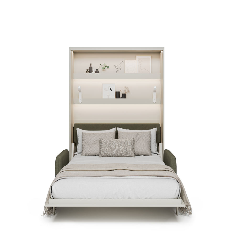 BED CONCEPT BC-36 - półkotapczan elektryczny 140 z zagłówkiem - kaszmir/zielony LUKKA 38