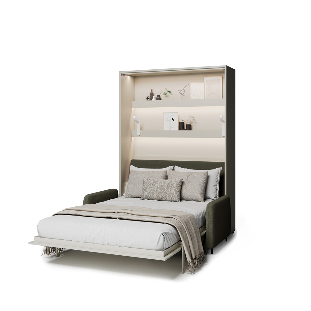 BED CONCEPT BC-36 - półkotapczan elektryczny 140 z zagłówkiem - kaszmir/zielony LUKKA 38