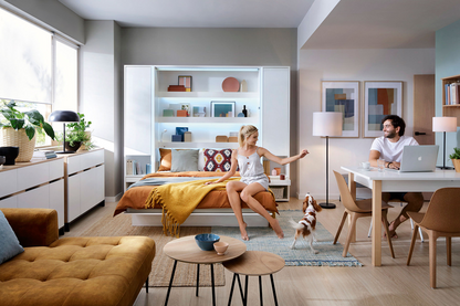 BED CONCEPT BC-01p - półkotapczan pionowy 140 - biały połysk