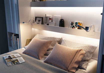 BED CONCEPT BC-01p - półkotapczan pionowy 140 - biały połysk