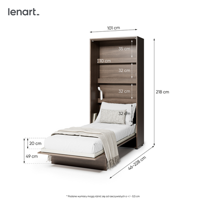 BED CONCEPT BC-03 - półkotapczan pionowy 90 - dąb dunin