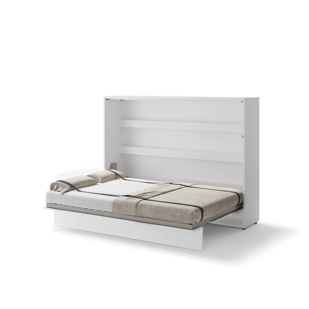 BED CONCEPT BC-04p - półkotapczan poziomy 140 - biały połysk