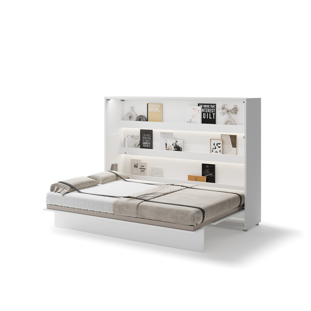 BED CONCEPT BC-04p - półkotapczan poziomy 140 - biały połysk