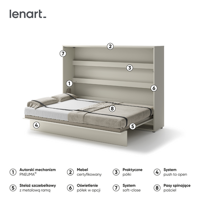 BED CONCEPT BC-04 - półkotapczan poziomy 140 - kaszmir