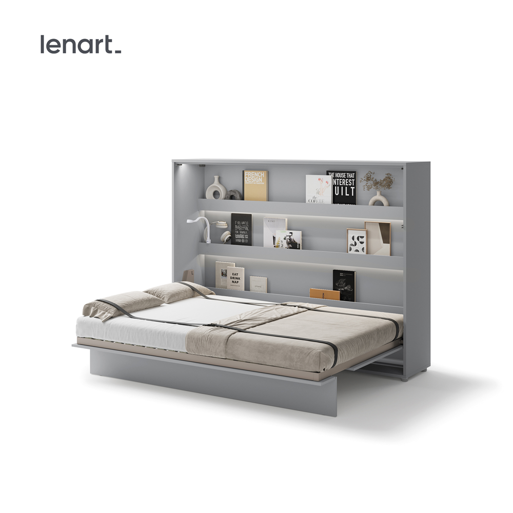 BED CONCEPT BC-04 - półkotapczan poziomy 140 - szary