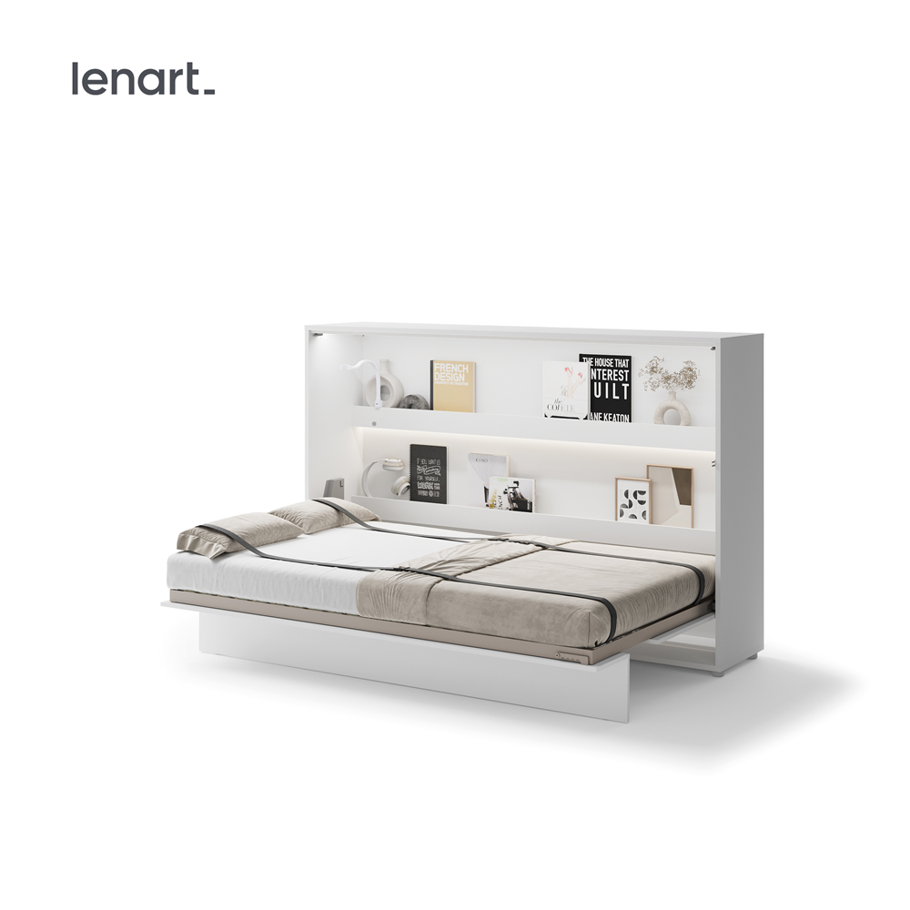 BED CONCEPT BC-05p - półkotapczan poziomy 120 - biały połysk