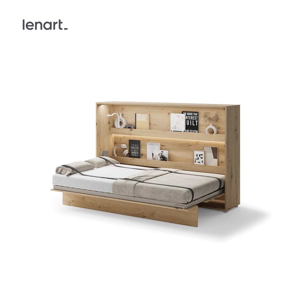 BED CONCEPT BC-05 - półkotapczan poziomy 120 - dąb artisan