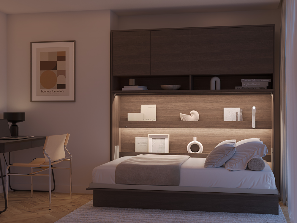 BED CONCEPT BC-05 - półkotapczan poziomy 120 - dąb dunin