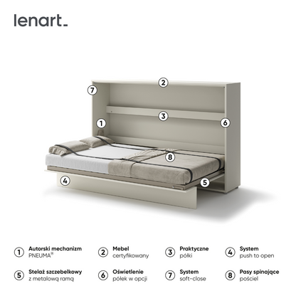 BED CONCEPT BC-05 - półkotapczan poziomy 120 - kaszmir