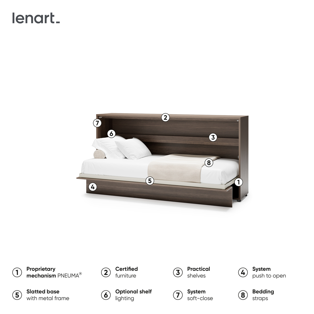BED CONCEPT BC-06 - półkotapczan poziomy 90 - dąb dunin