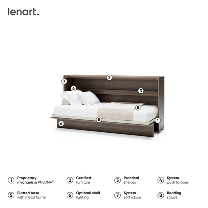 BED CONCEPT BC-06 - półkotapczan poziomy 90 - dąb dunin