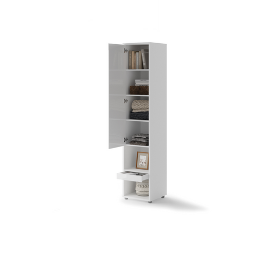 BED CONCEPT BC-07p - szafka 1d1s - biały połysk