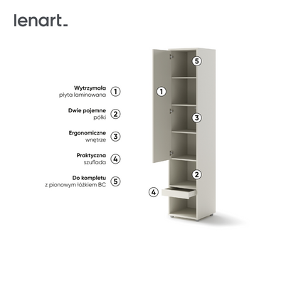 BED CONCEPT BC-07 - szafka 1d1s - kaszmir