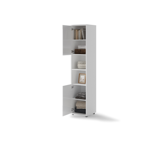 BED CONCEPT BC-08p - szafka 2d - biały połysk