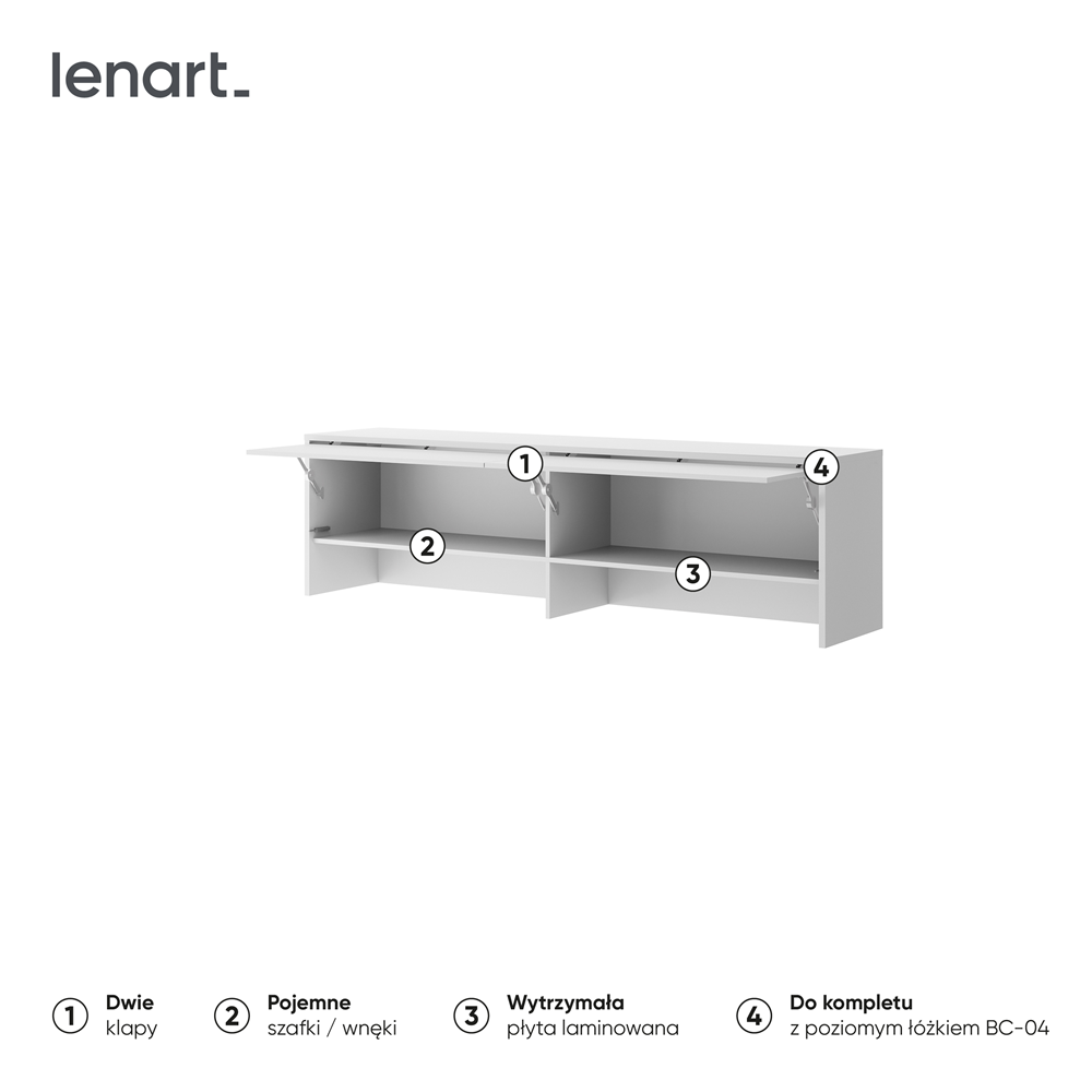 BED CONCEPT BC-09 nadstawka do BC-04 - biały