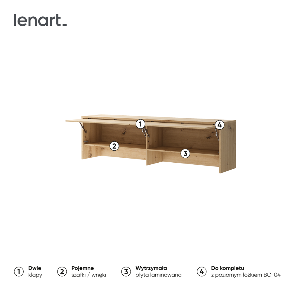 BED CONCEPT BC-09 nadstawka do BC-04 - dąb artisan