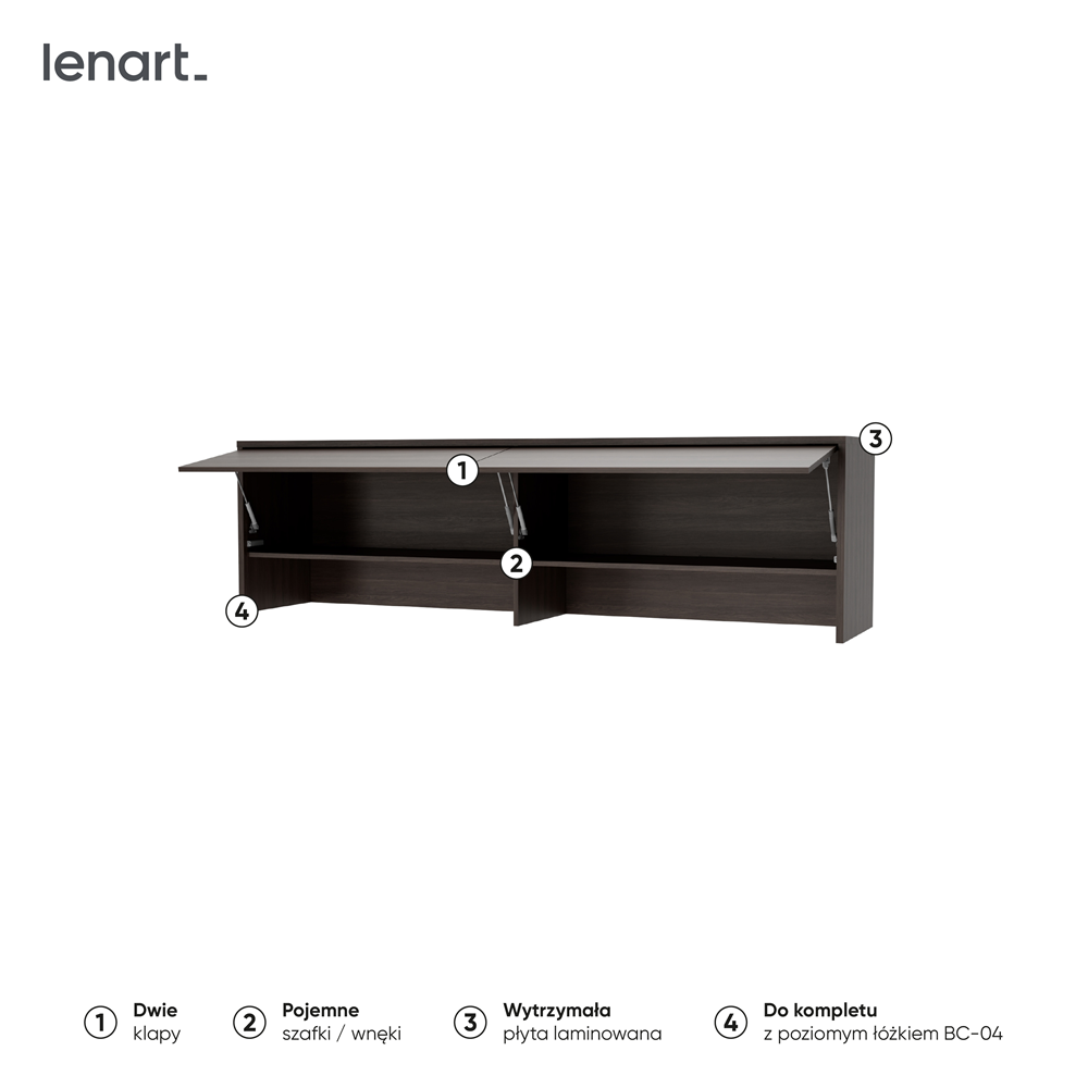 BED CONCEPT BC-09 nadstawka do BC-04 - dąb dunin