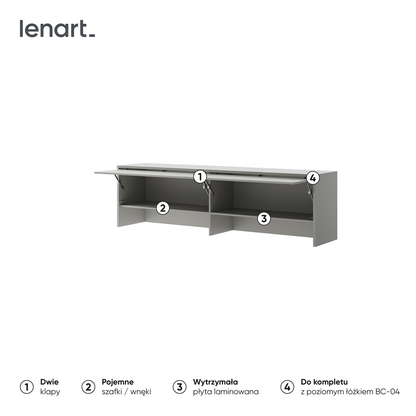 BED CONCEPT BC-09 nadstawka do BC-04 - szary