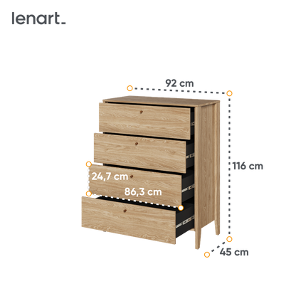 COZY CZ-03 - komoda 4s - dąb olejowany
