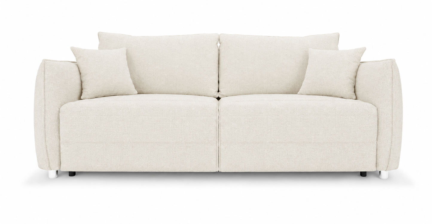 Sofa Rosie rozkładana w kolorze kremowym