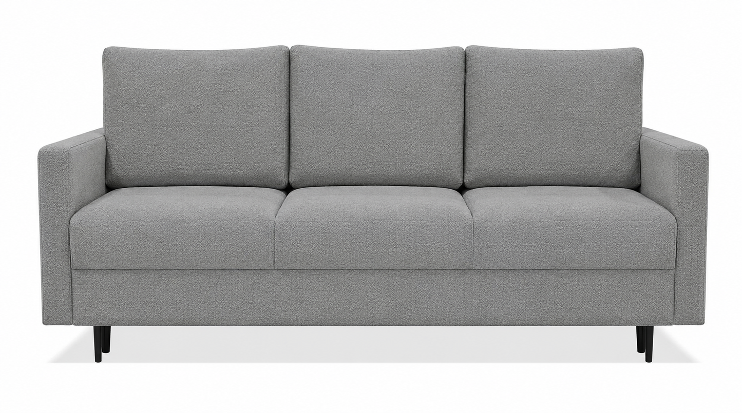 Sofa Manama rozkładana szara metalowe nóżki