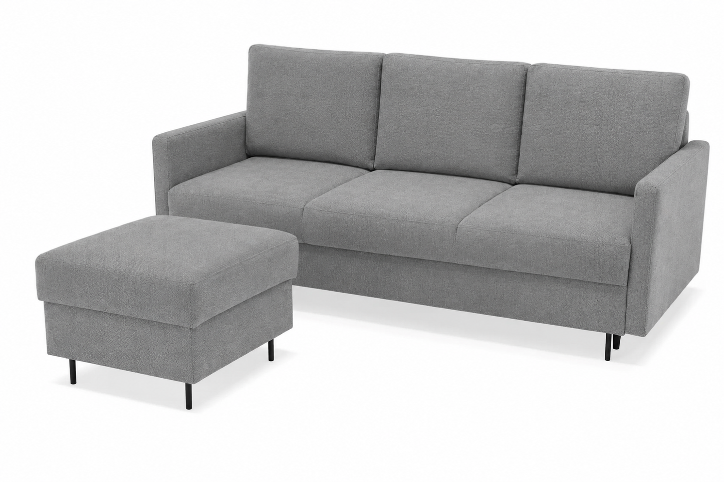 Sofa Manama rozkładana szara metalowe nóżki