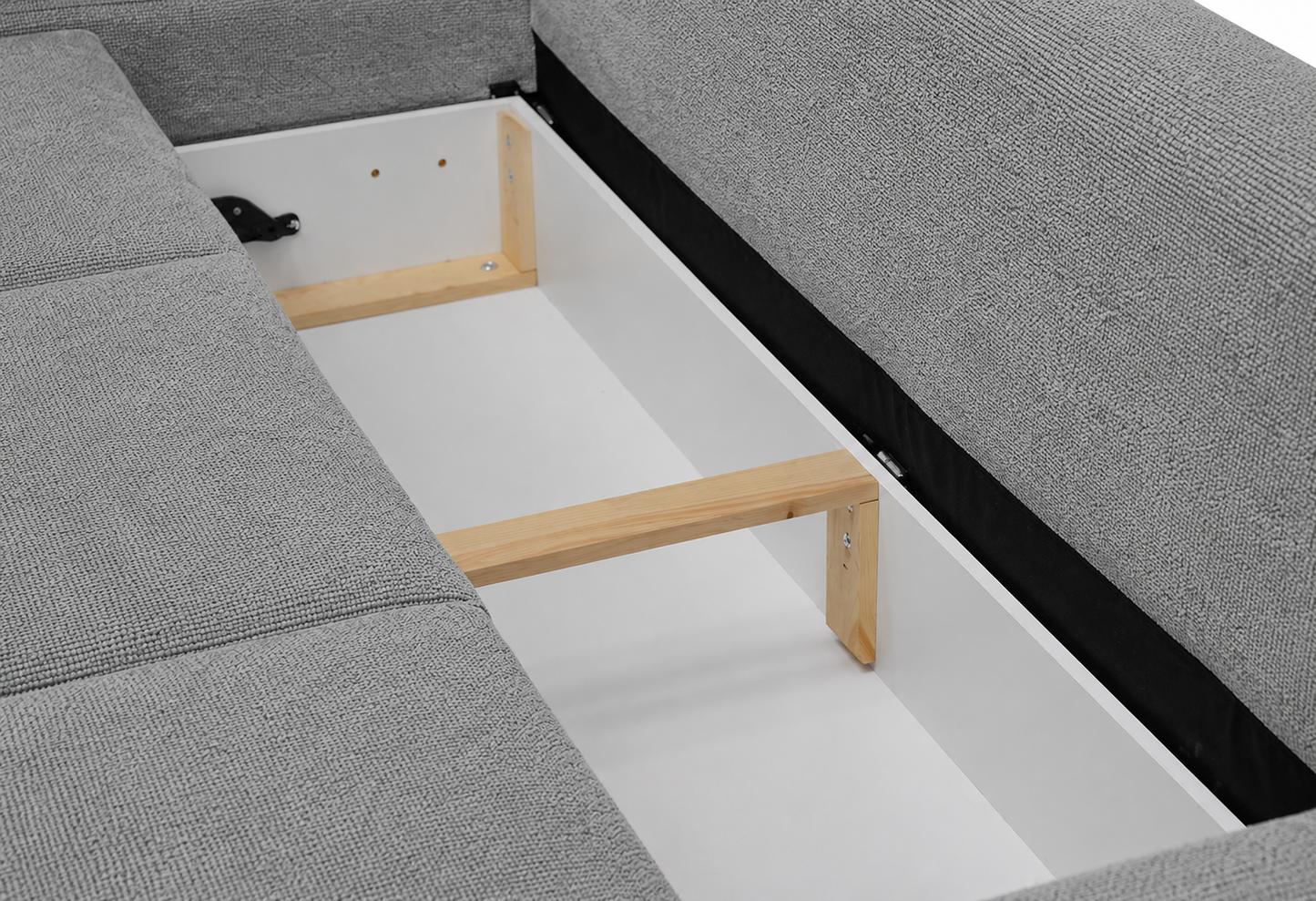 Sofa Manama rozkładana szara metalowe nóżki