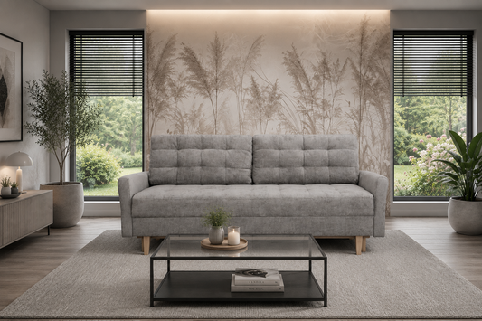 Sofa Daisy rozkładana szara Milky 60