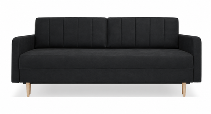 Sofa Spark czarny dzianina nowoczesny nóżki drewniane