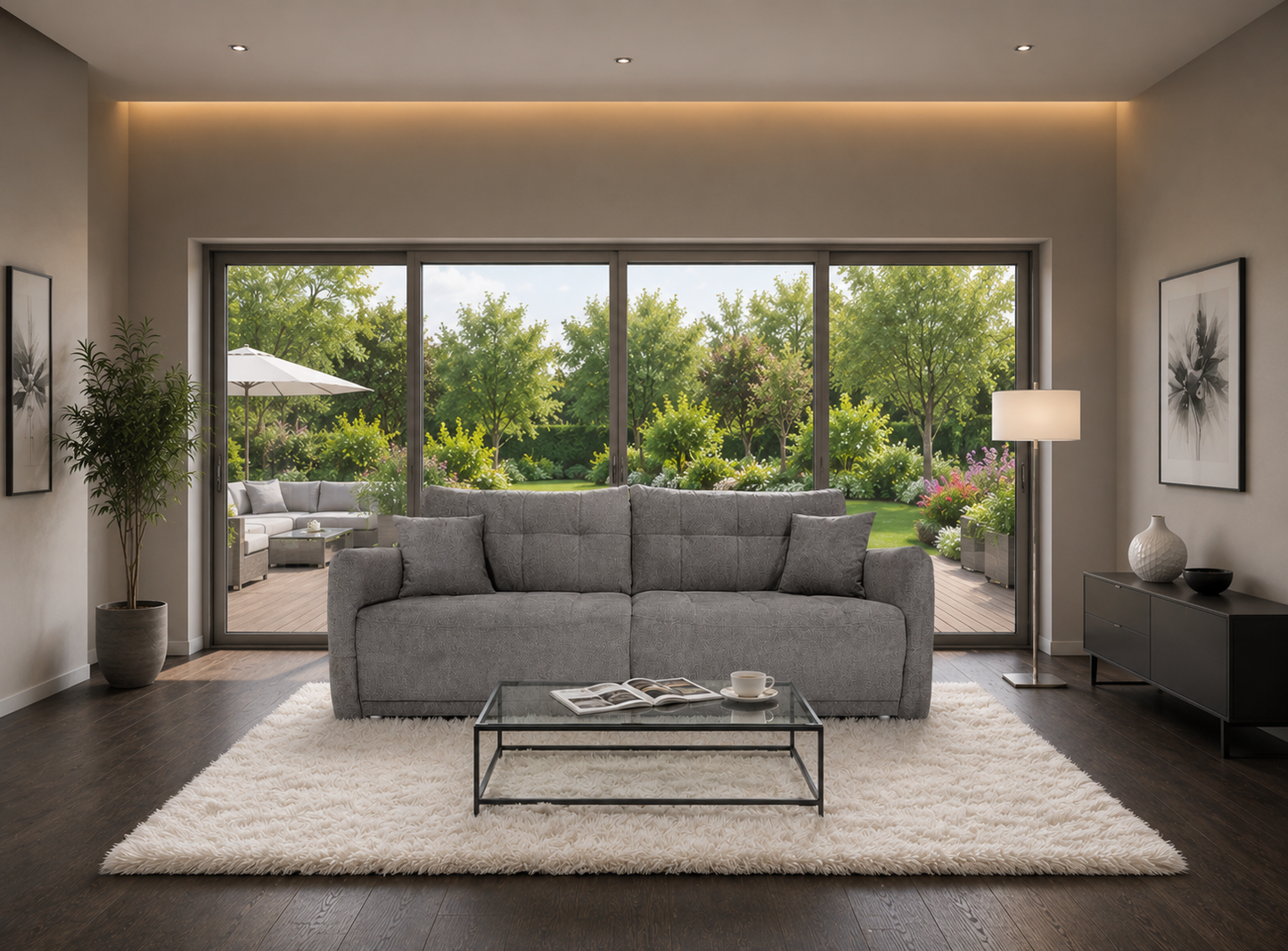 Sofa Vezi beżowa rozkładana