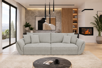Sofa Fluffy szarości sztruks Poso