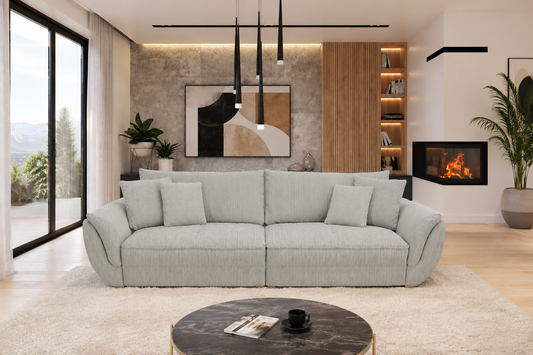 Sofa Fluffy szarości sztruks Poso