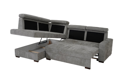 Narożnik Claret rozkładany szaro/beżowy Kiara 854 BL2