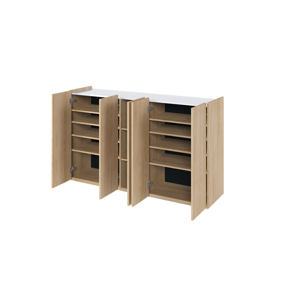 EASY EA-01 - komoda 5d z oświetleniem - dąb scandi/biały połysk