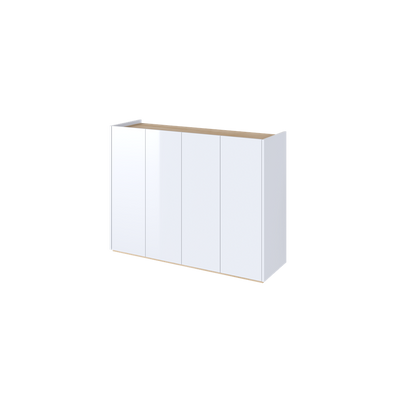 EASY EA-02 - komoda 4d z oświetleniem - biały połysk/dąb scandi