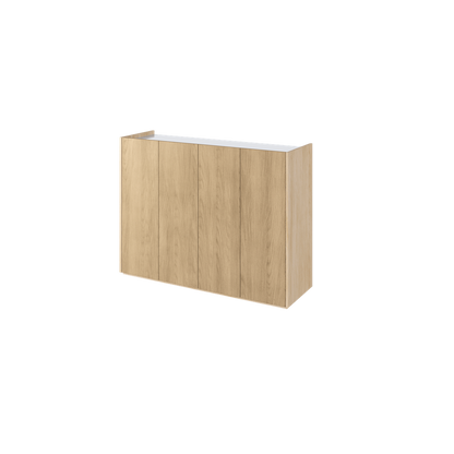 EASY EA-02 - komoda 4d z oświetleniem - dąb scandi/biały połysk