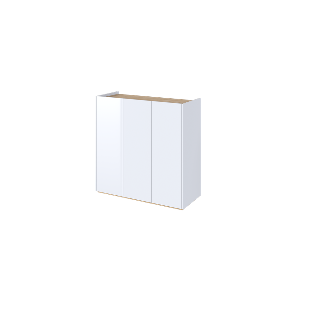 EASY EA-03 - komoda 3d z oświetleniem - biały połysk/dąb scandi