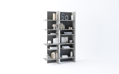 FITT FL-01P - regał prawy z oświetleniem - metalic ciemny/metalic jasny