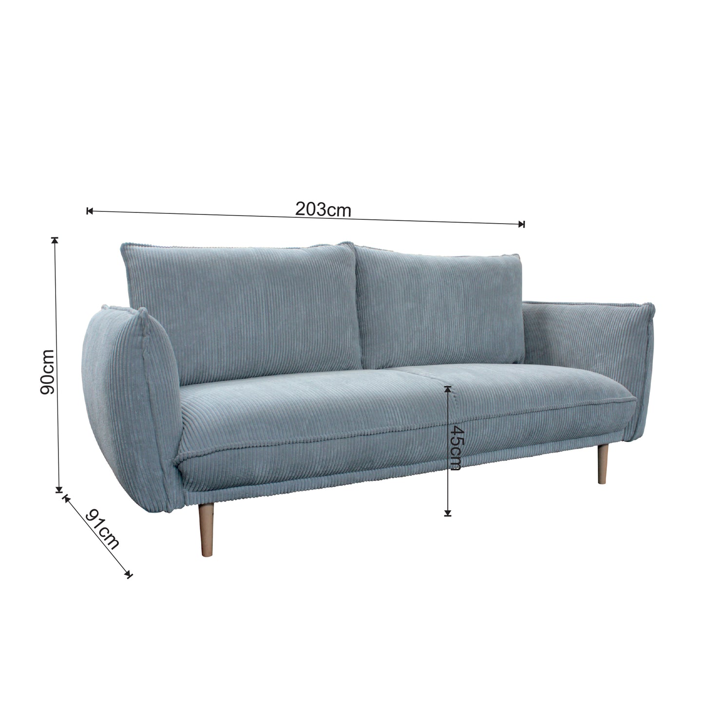 Sofa Lino szara sztruks 2os.