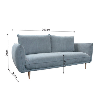 Sofa Lino szara sztruks 2os.