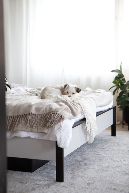 Łóżko Gris 180 pojemnik na pościel oświetlenie