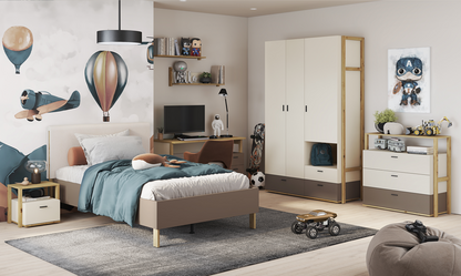 LENNY LY-05 - półka wisząca - dąb artisan/beż/truflowy