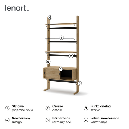 Regał Ollie 01 dąb olejowany