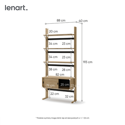 Regał Ollie 01 dąb olejowany