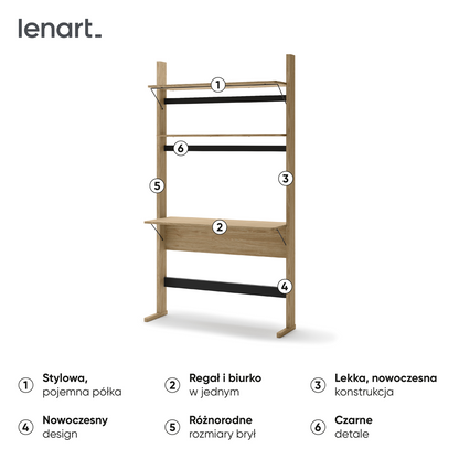 Regał Ollie biurko 04 dąb olejowany