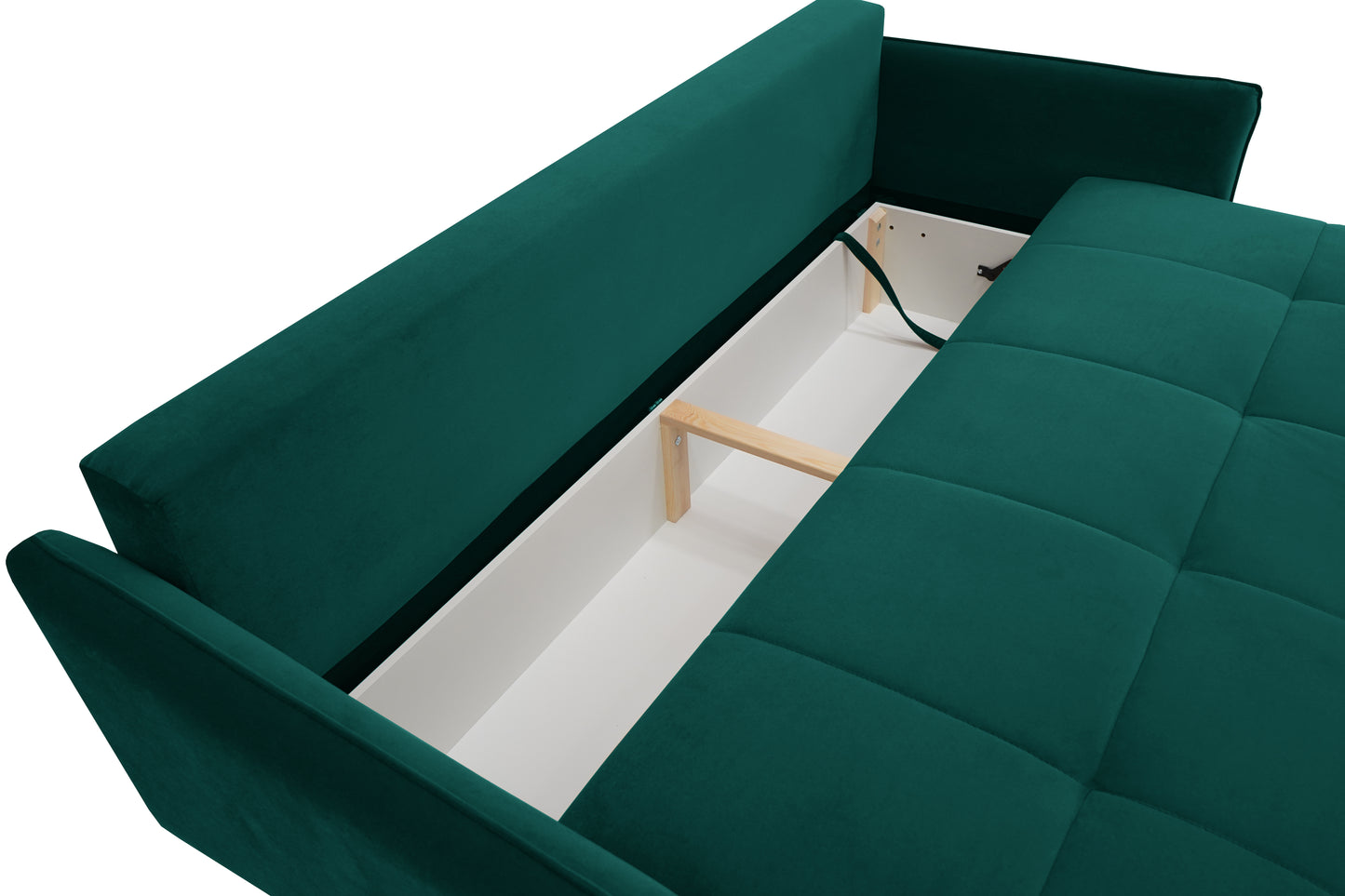 Sofa Tiano rozkładana zielona velvet