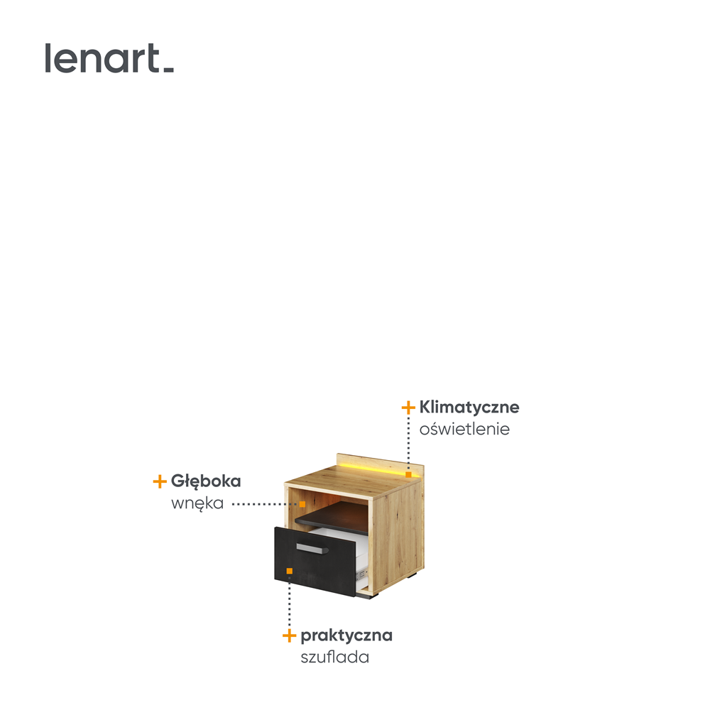 Stolik nocny Qubic QB-10 Lenart Meble