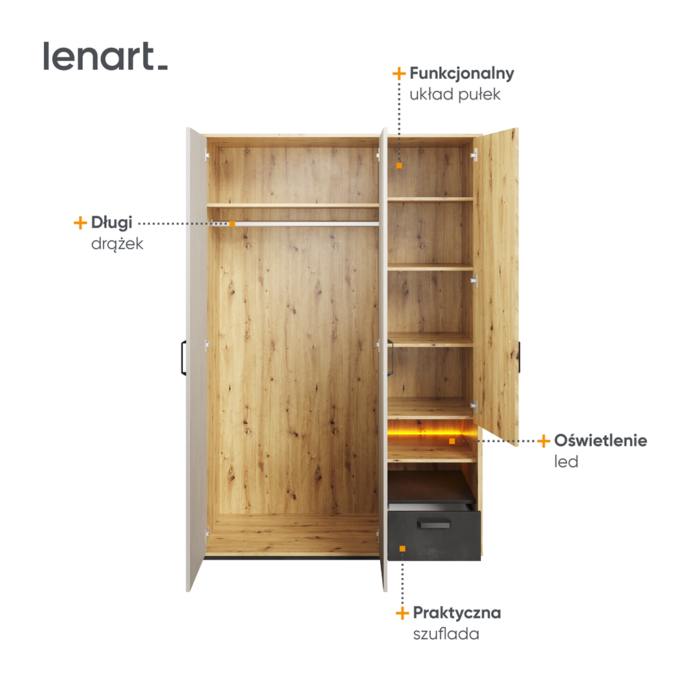 Szafa Qubic QB-02 Lenart Meble